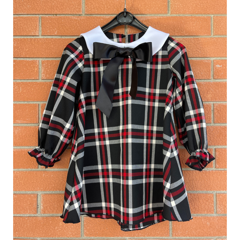 Tartan dress with black background