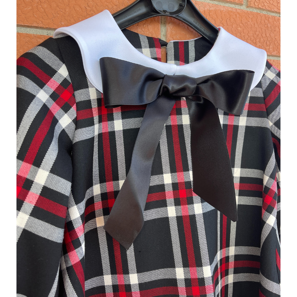 Tartan dress with black background