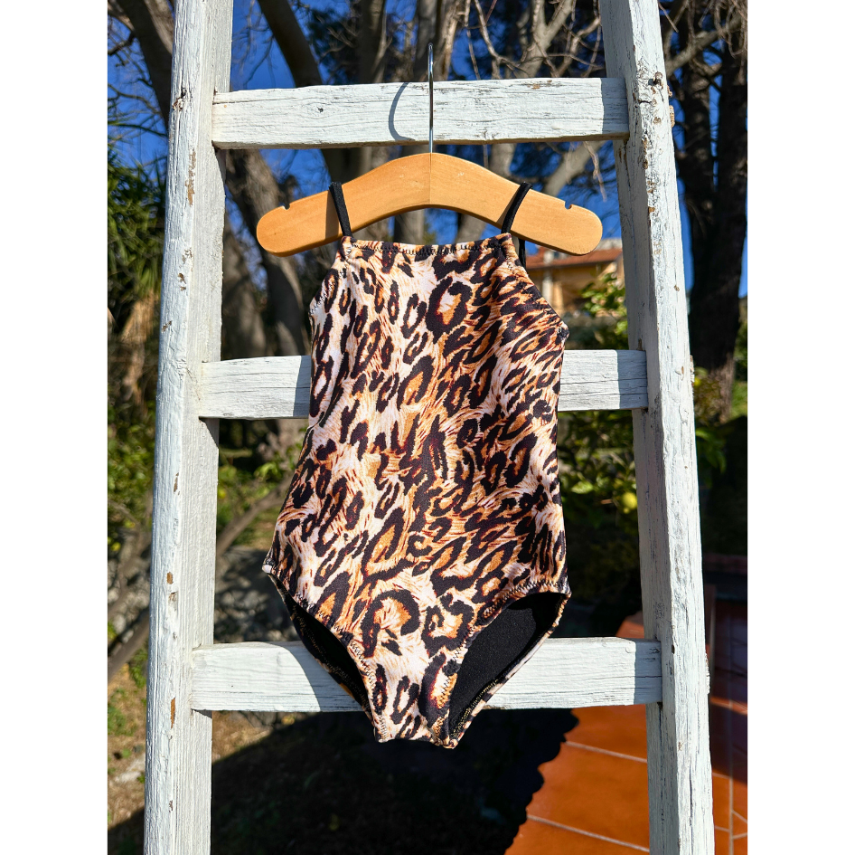 Intero fiocco leopardato bambina