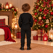 Maglione con taschino in tartan bambino