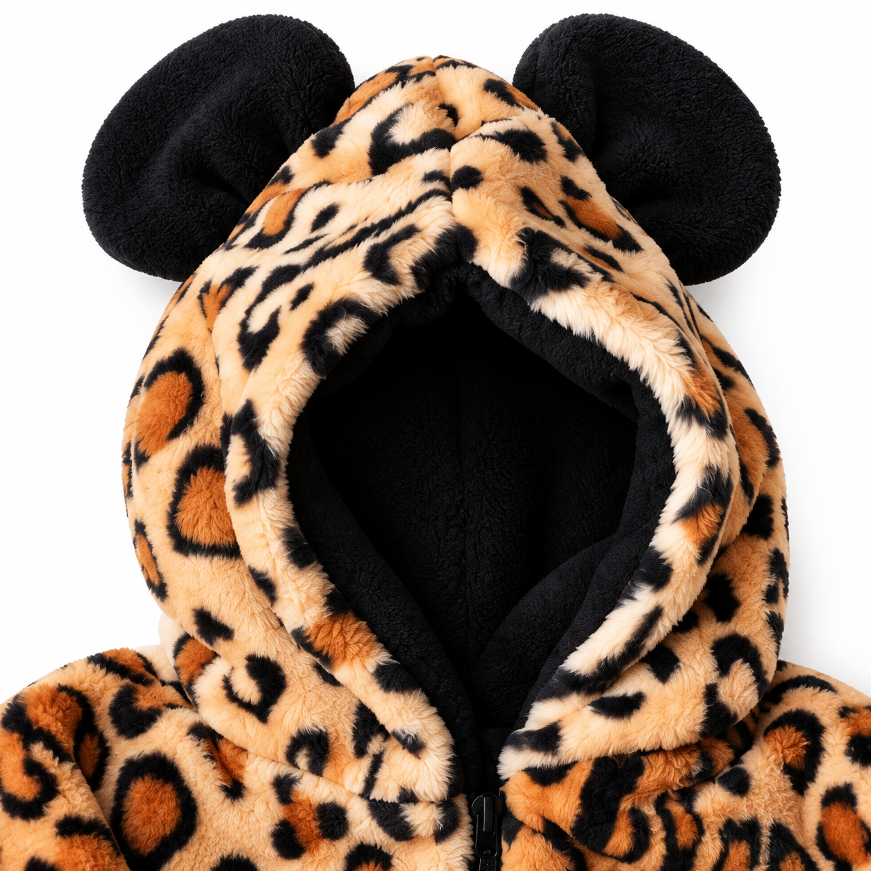 Little girl's fur coat with little ears