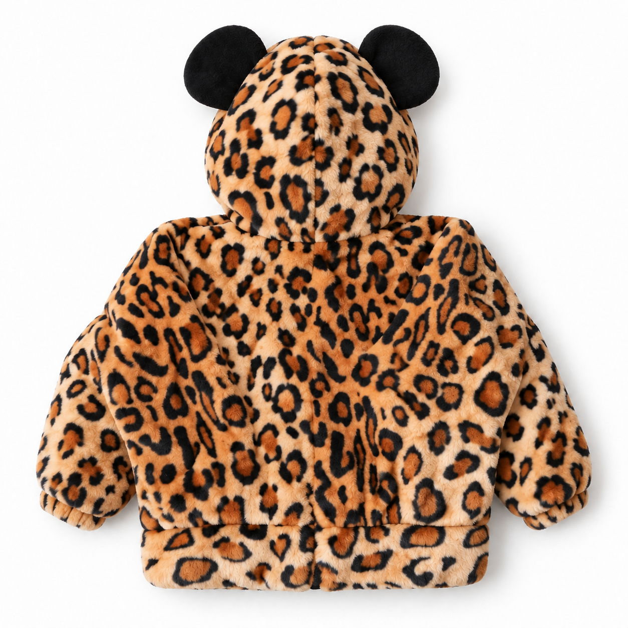 Little girl's fur coat with little ears