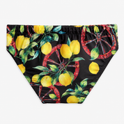 Costume slip uomo stampa siciliana - ruota e limoni