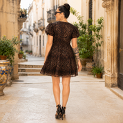 Vestitino in organza leopardato donna