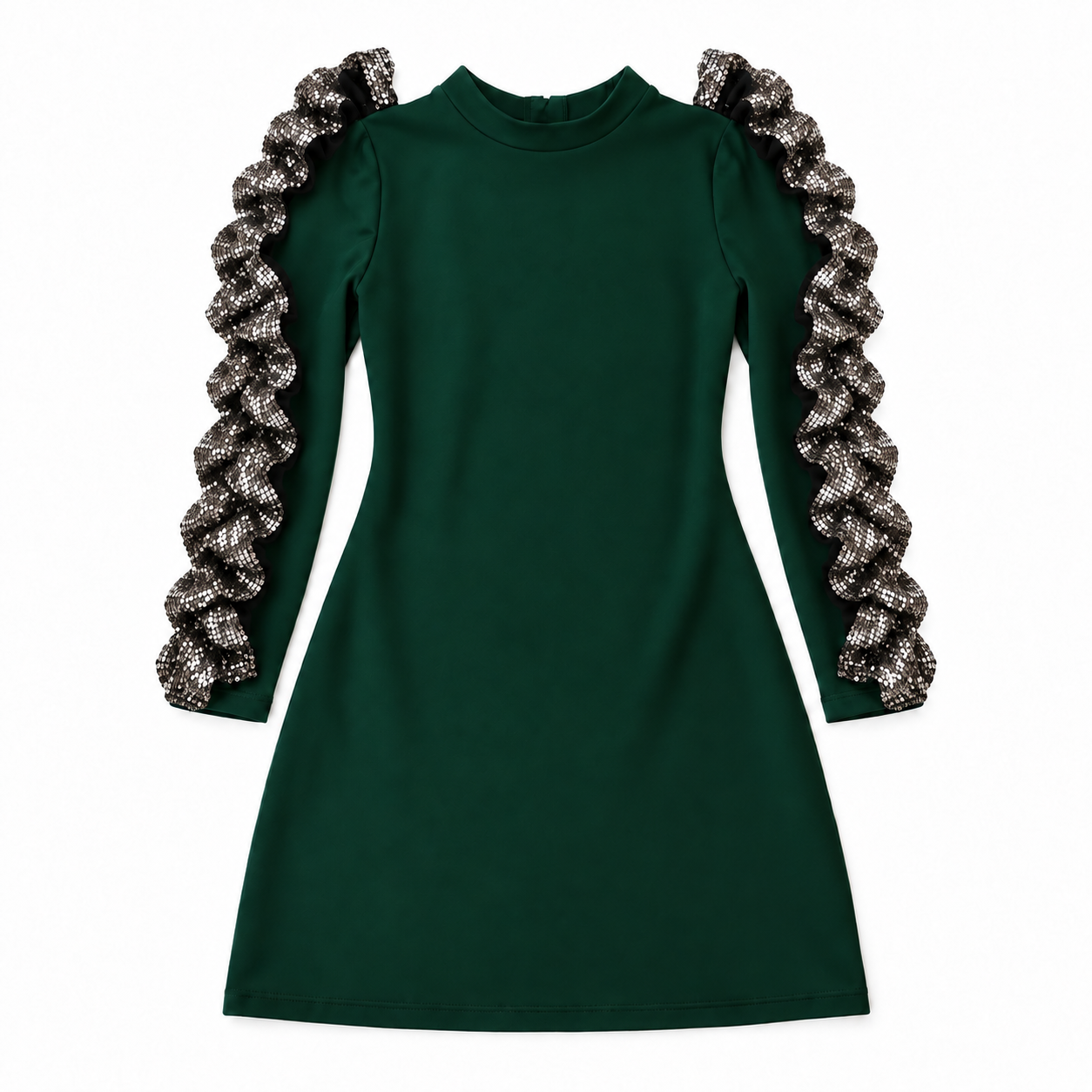 Green ruffled dress for girls