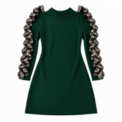 Green ruffled dress for girls