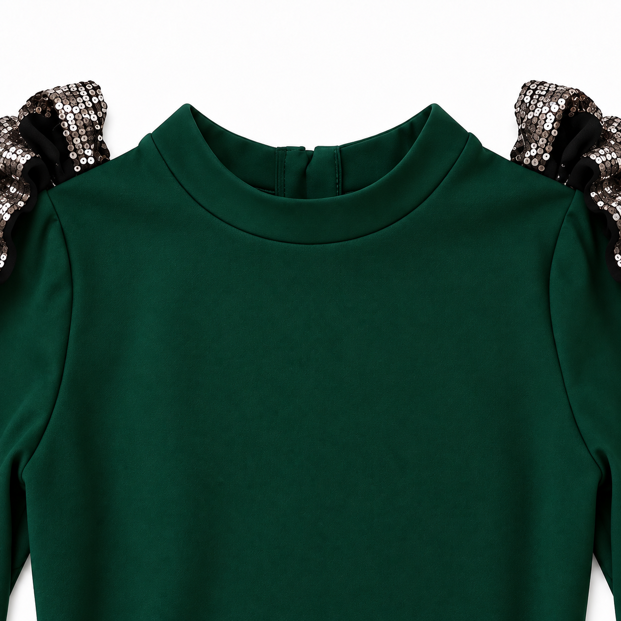Green ruffled dress for girls