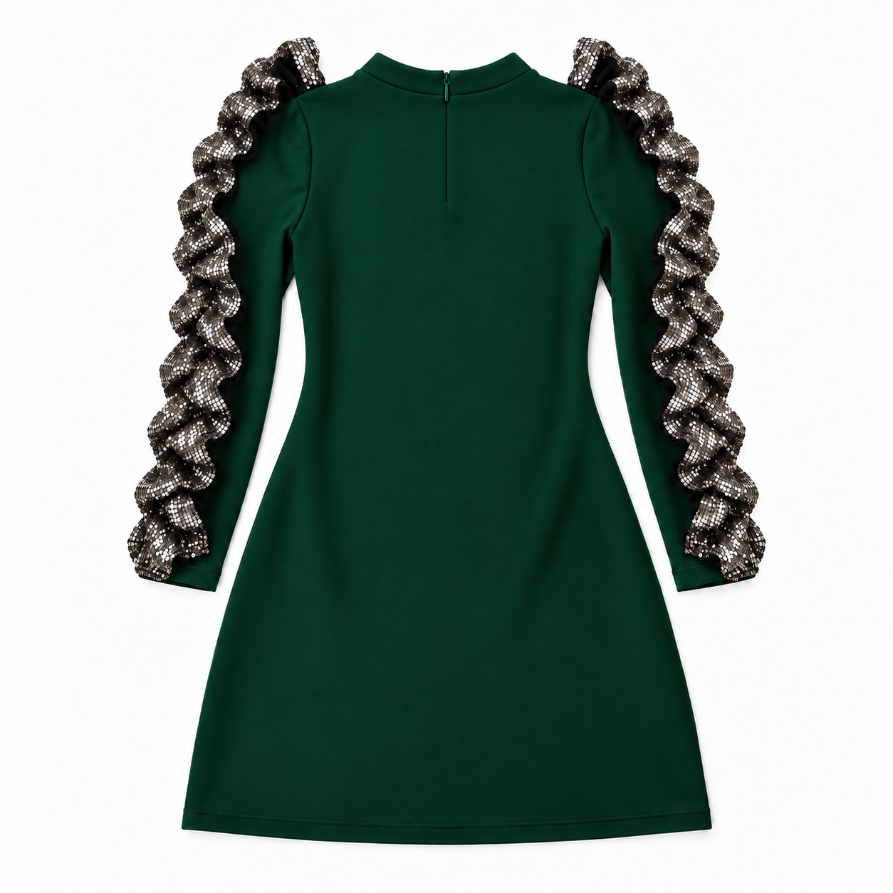 Green ruffled dress for girls