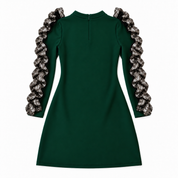 Green ruffled dress for girls