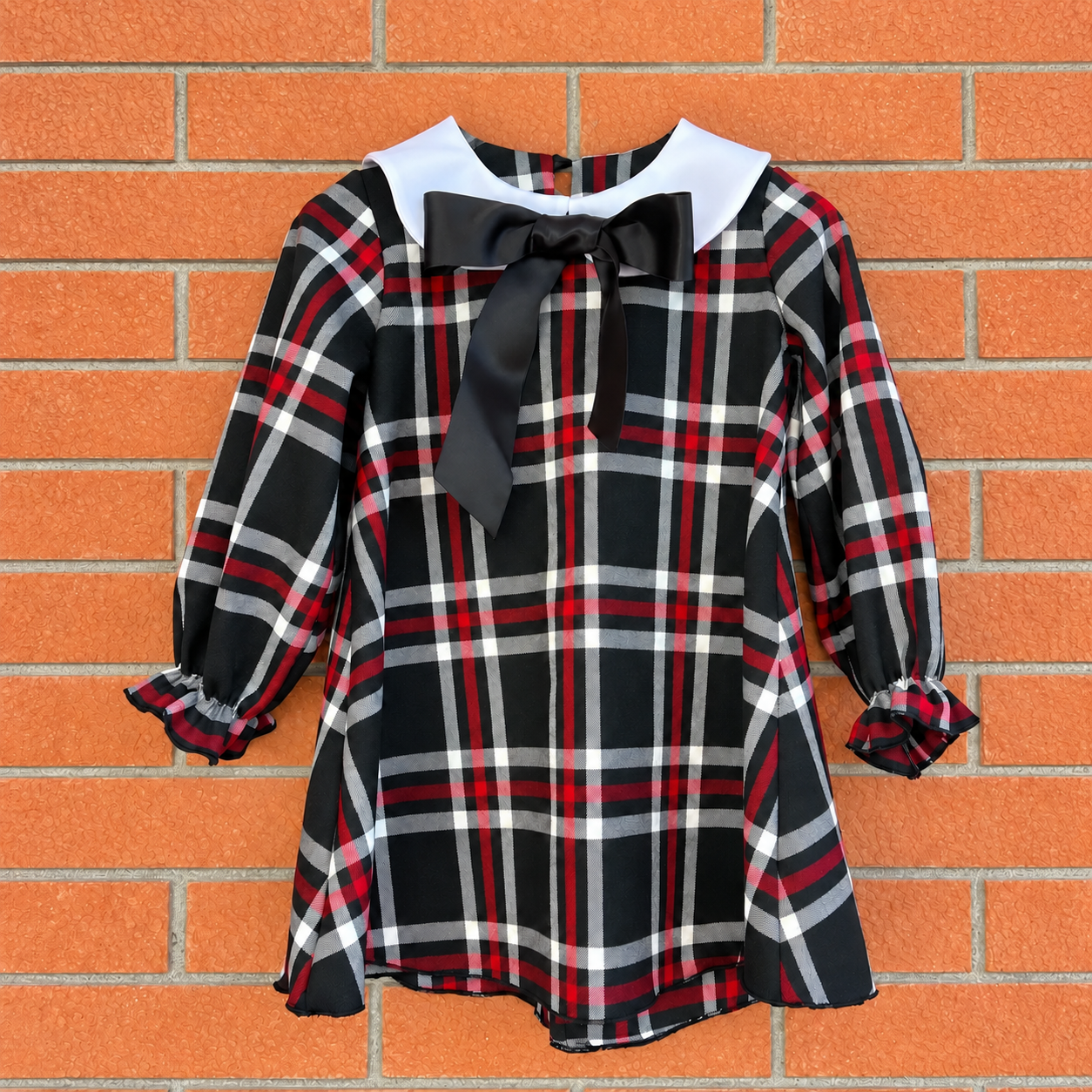 Tartan dress with black background