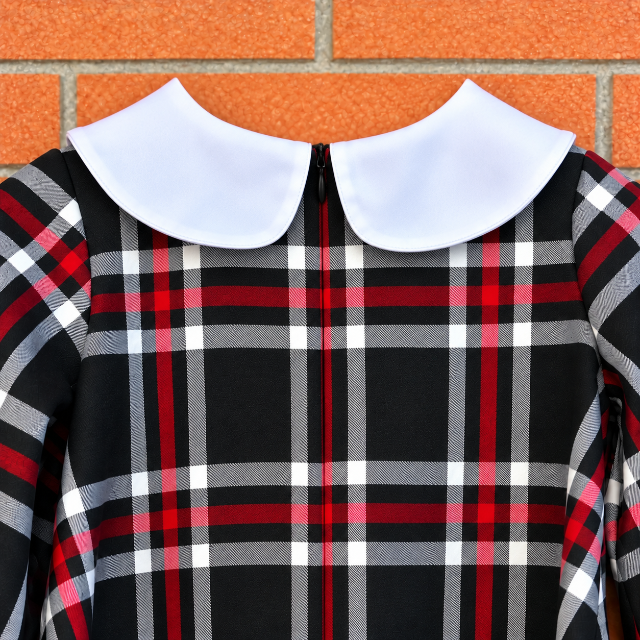 Tartan dress with black background
