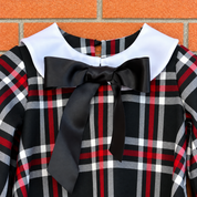 Tartan dress with black background