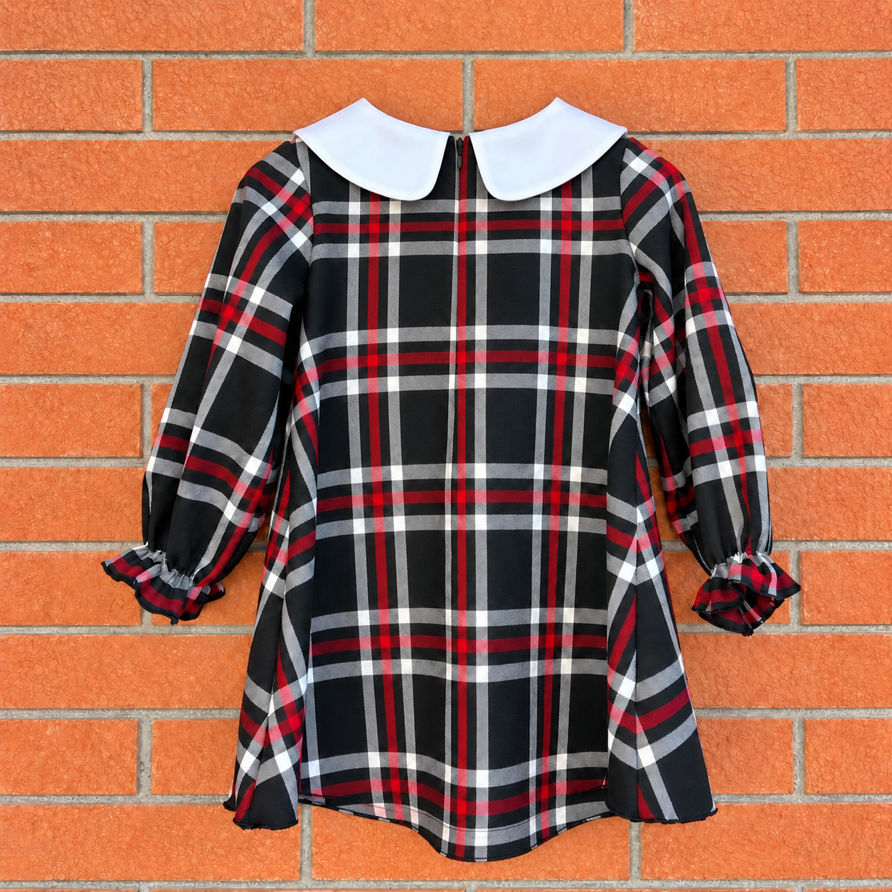 Tartan dress with black background