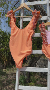 Women's mandarin one-piece swimsuit