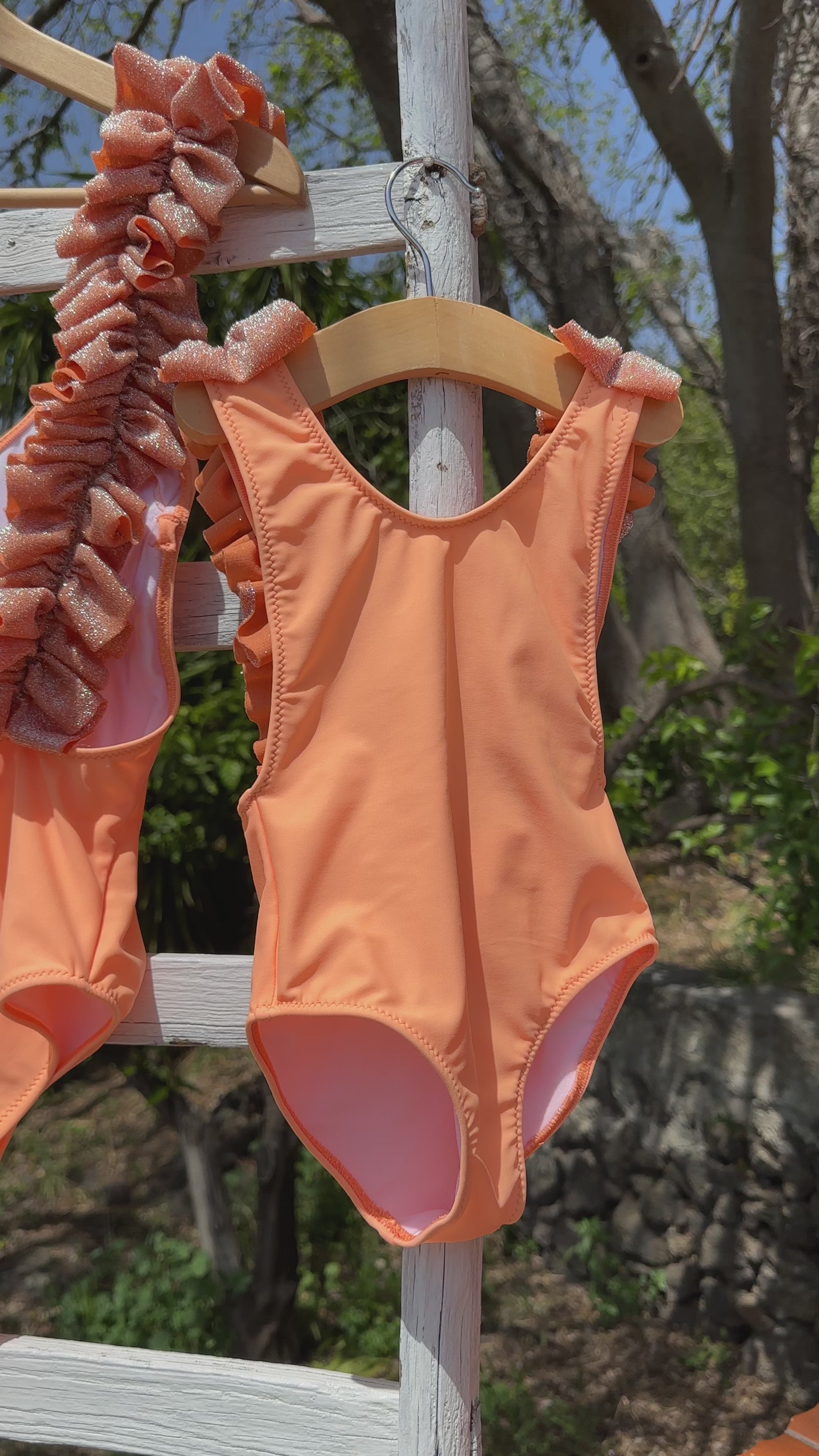 Girl's mandarin one-piece swimsuit